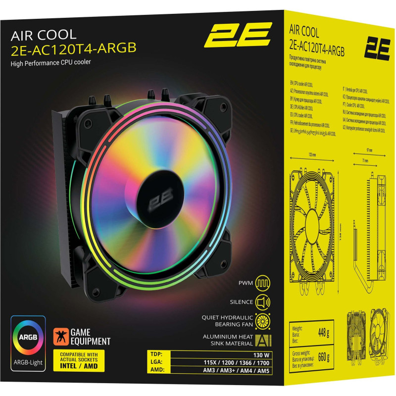 Kuler 2e Gaming Air Cool ac120t4 argb (2e-ac120t4-argb)