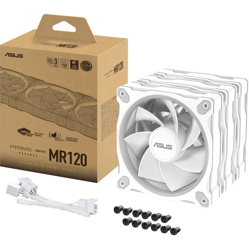 Кулер ASUS PRIME MR120 REVERSE ARGB WHITE 3IN1 (90DA00L3-B09020)