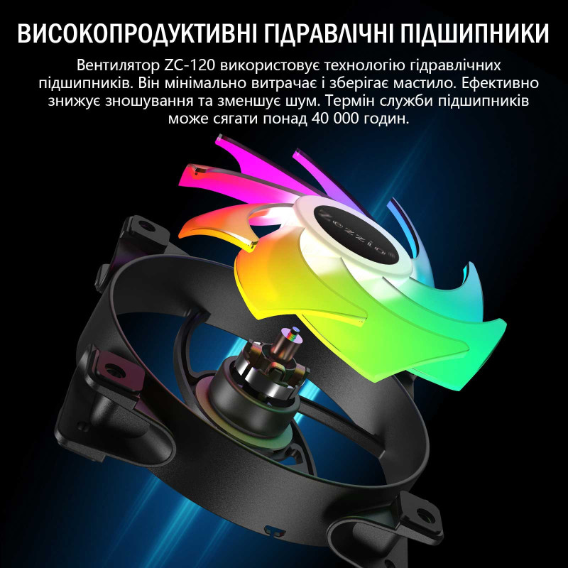 Кулер до корпусу Zezzio ZC-120 Colorful 3in1