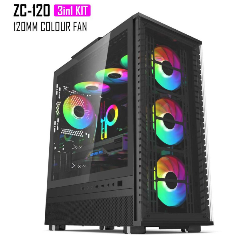 Кулер до корпусу Zezzio ZC-120 Colorful 3in1