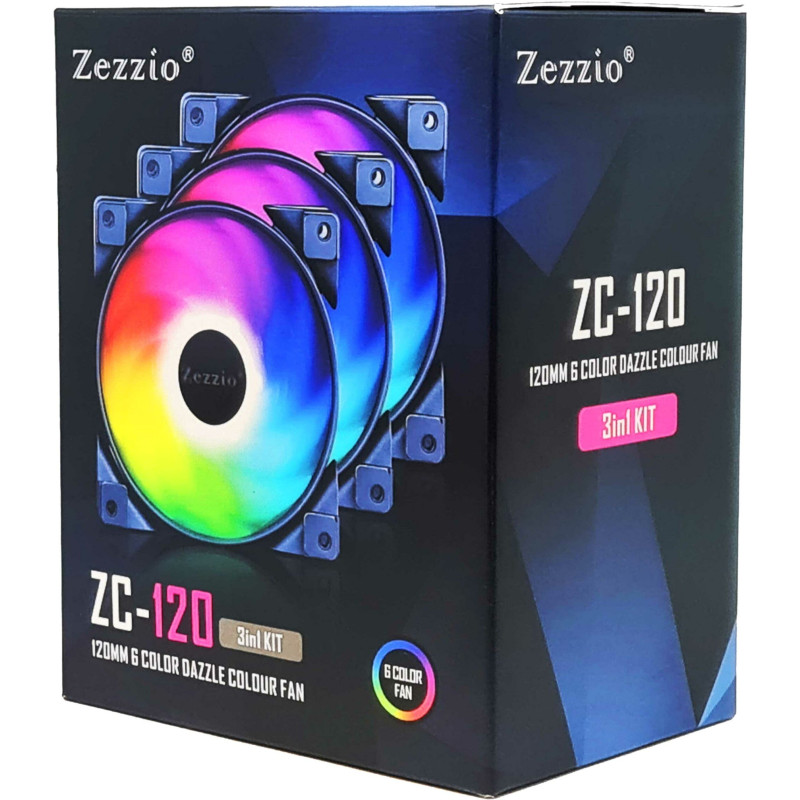 Кулер до корпусу Zezzio ZC-120 Colorful 3in1