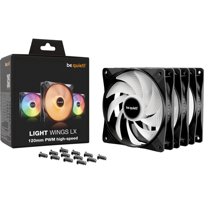 Кулер be quiet! Light Wings LX 120mm PWM High-Speed 3-Pack Black (BL124)