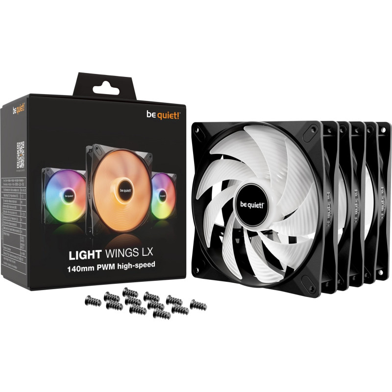 Кулер be quiet! Light Wings LX 140mm PWM High-Speed 3-Pack Black (BL130)