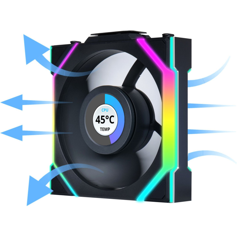 Кулер Lian Li Uni Fan SL Wireless LCD Reverse 120-1 Black (G99.12RSLLCD1W1B.00)