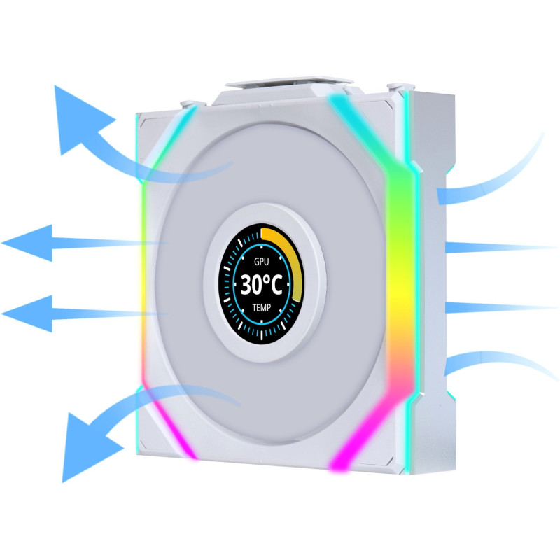 Кулер для корпусу Lian Li Uni Fan SL Wireless LCD Reverse 120-1 White (G99.12RSLLCD1W1W.0)