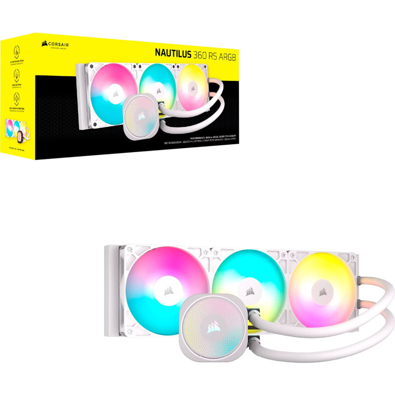 Система водяного охолодження Corsair NAUTILUS 360 RS ARGB (CW-9060095-WW) White