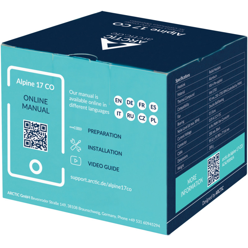 Кулер для процесора Arctic Alpine 17 CO (ACALP00041A)