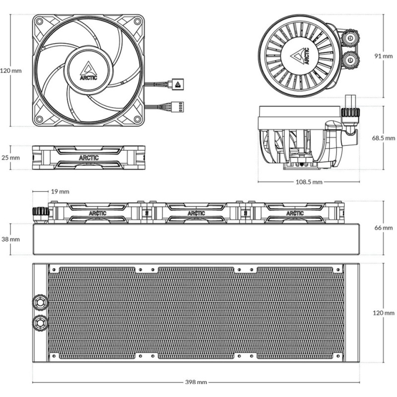 Система рідинного охолодження Arctic Liquid Freezer III Pro 360 A-RGB White (ACFRE00188A)