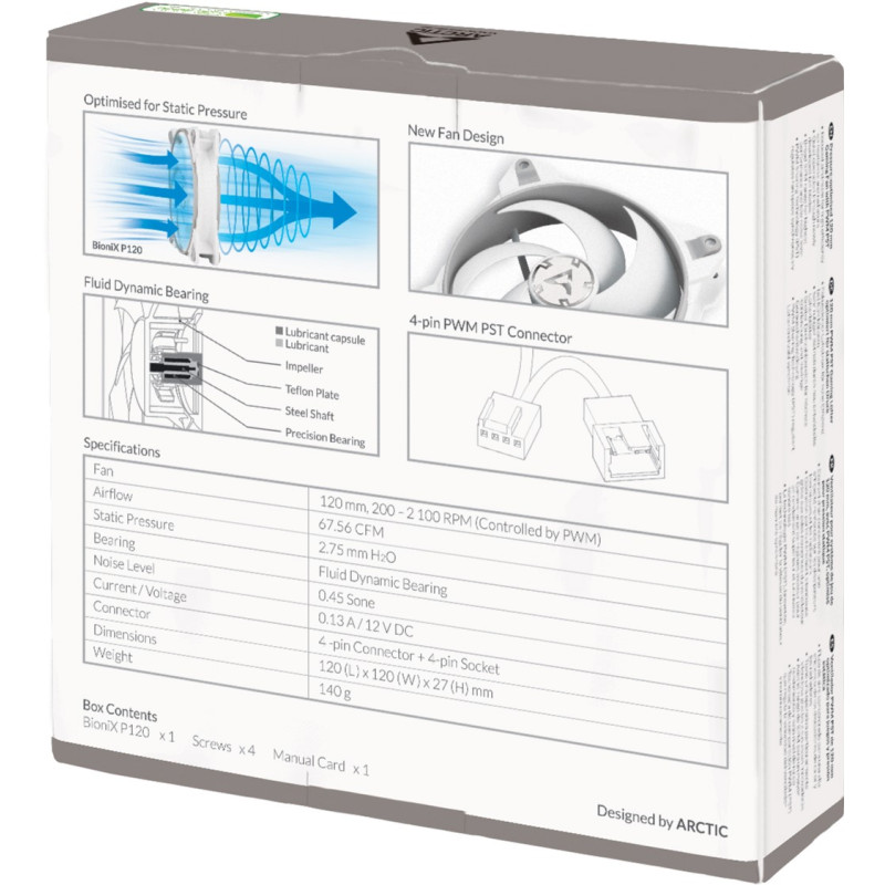 Кулер Arctic BioniX P120 - Grey/White (ACFAN00167A)
