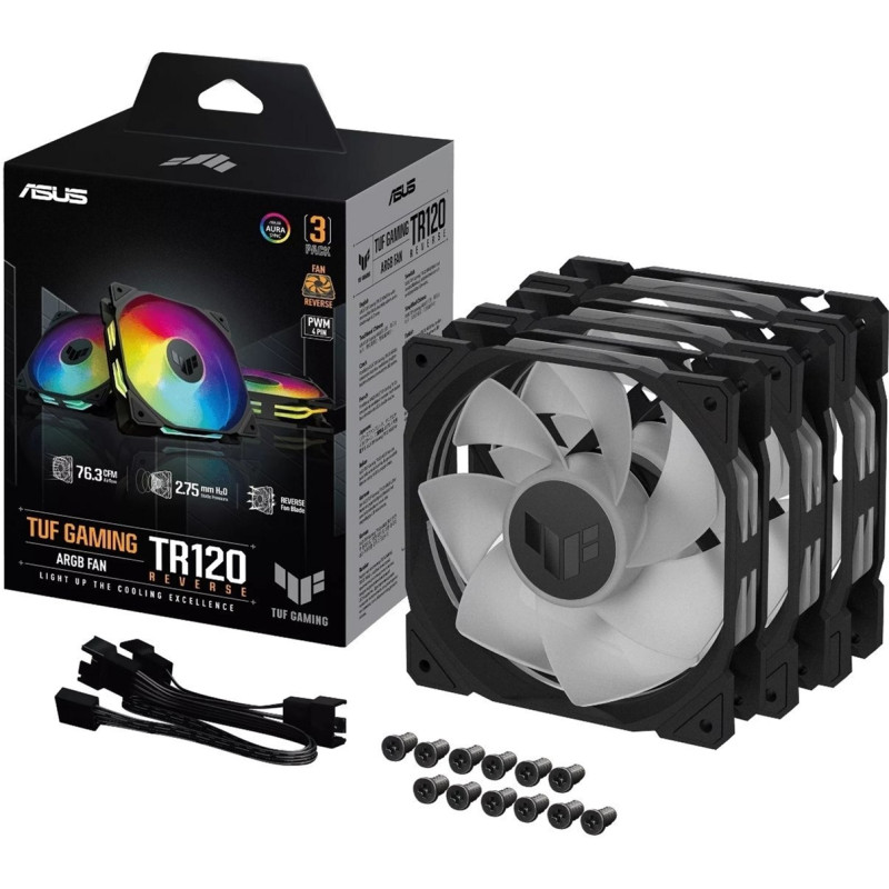 Кулер Asus TUF Gaming TR120 ARGB Reverse Triple Pack Black (90DA00D0-B09020)