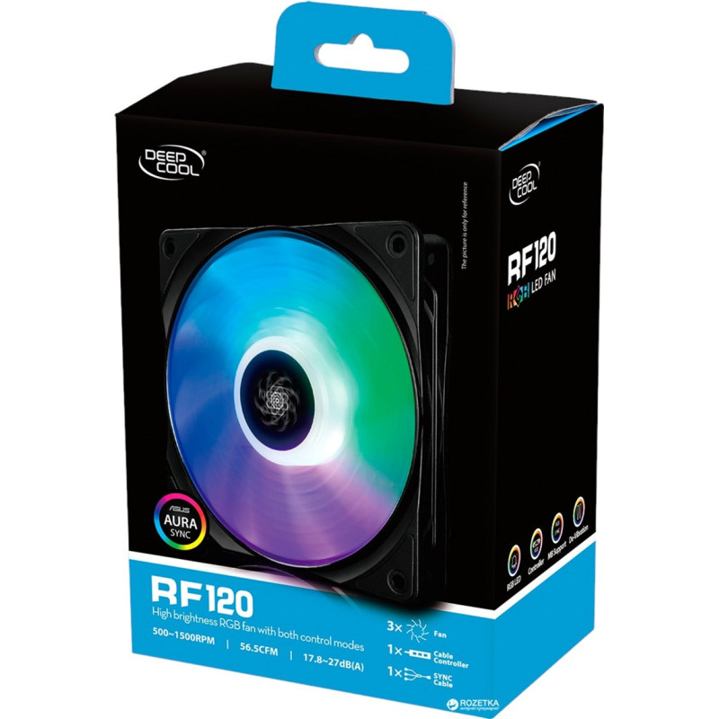 Набір кулерів для корпусу DeepCool RF120-3 IN 1 (DP-FRGB-RF120-3C)