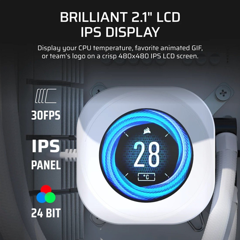 Система водяного охолодження Corsair Nautilus 240 RS LCD White (CW-9061032-WW)