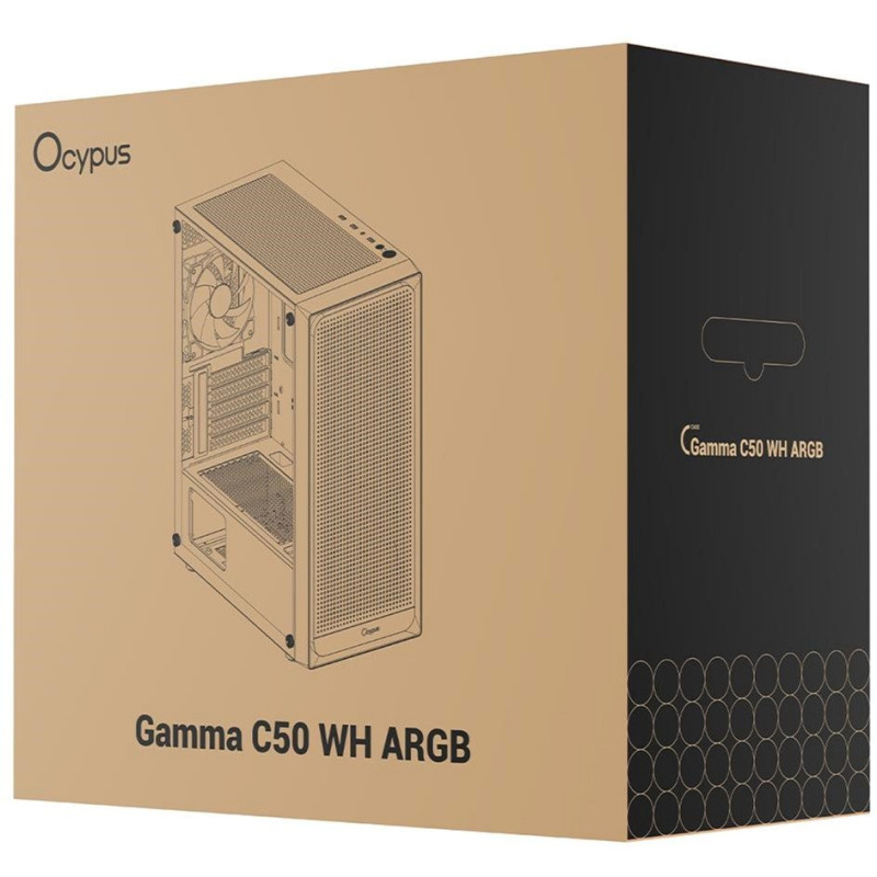 Корпус OCYPUS GAMMA C50 WH ARGB (GAMMA-C50-WHG400XX-GL)