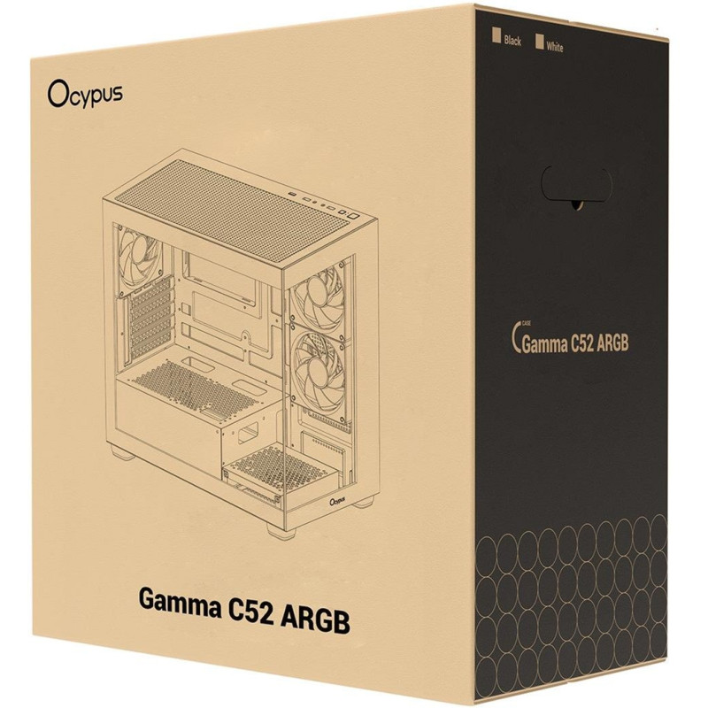 Корпус OCYPUS GAMMA C52 BK ARGB (GAMMA-C52-BKD300XX-GL)