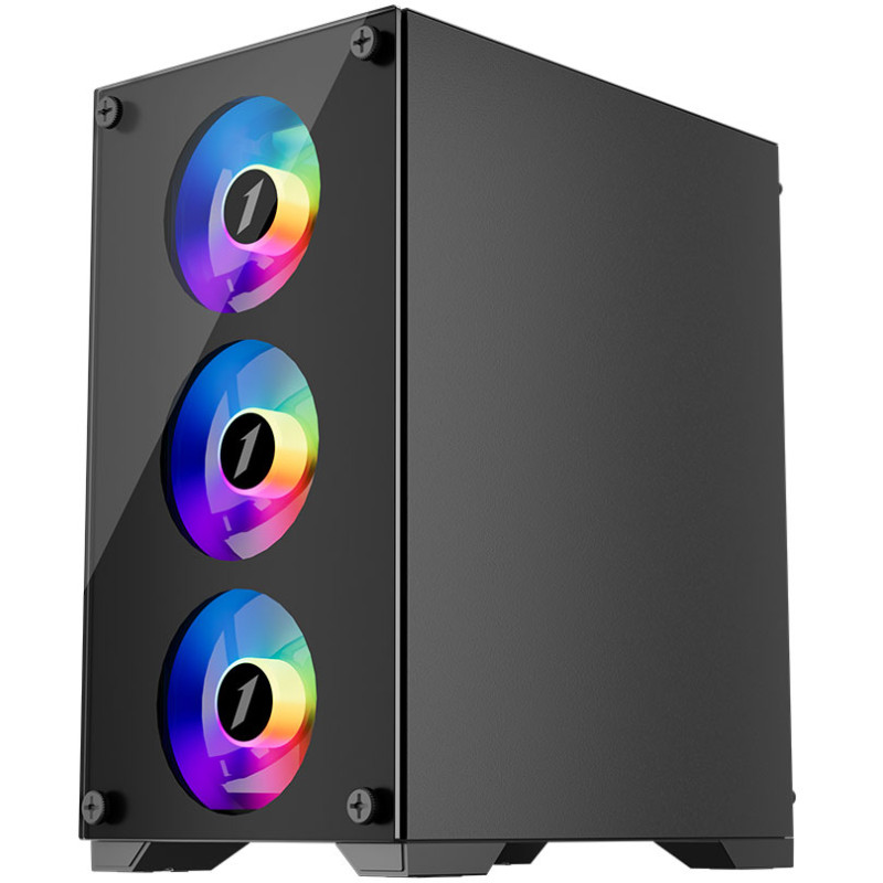 Корпус 1stPlayer X2-M-4F1 Black без БП