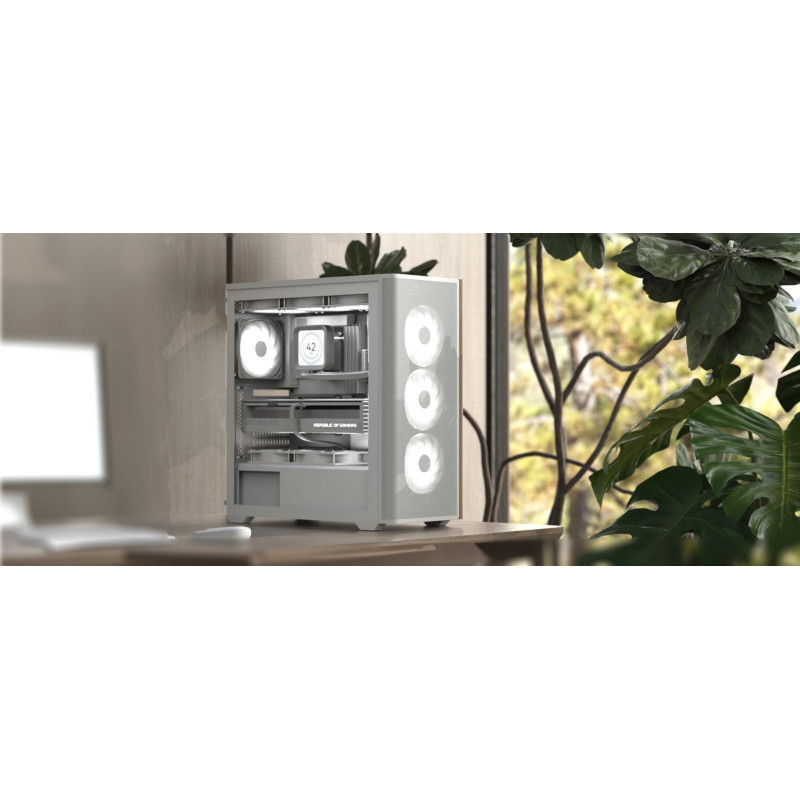 Корпус AeroCool D501A-G-WT-v2 (ACCM-DS01043.21) White