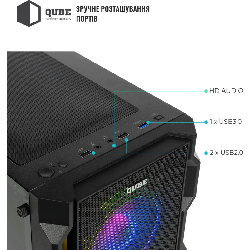 Корпус QUBE CORSAIR ARGB Black (CORSAIR_FMNU3)