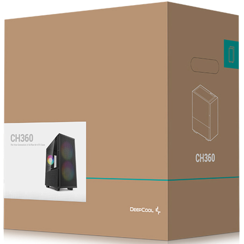 Корпус DeepCool CH360 Black (R-CH360-BKAPE3-G-1)