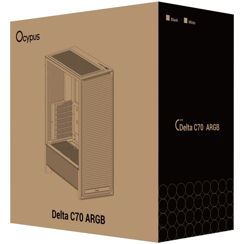 Корпус OCYPUS DELTA C70 BK ARGB (DELTA-C70-BKG400XX-GL)