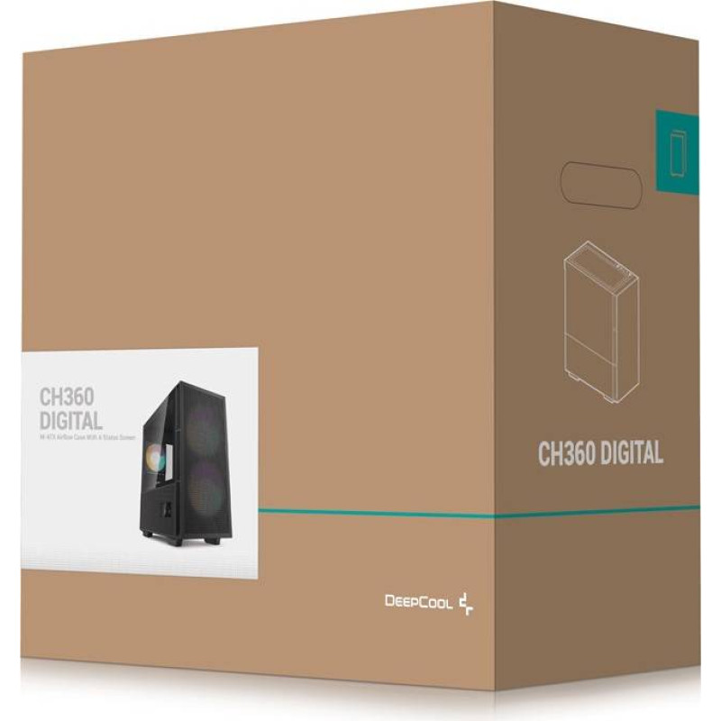 Корпус DeepCool CH360 Digital Black (R-CH360-BKAPE3D-G-1)