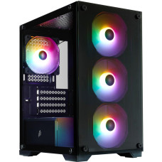 Корпус 1stPlayer X2-M-BK-4F7 Black