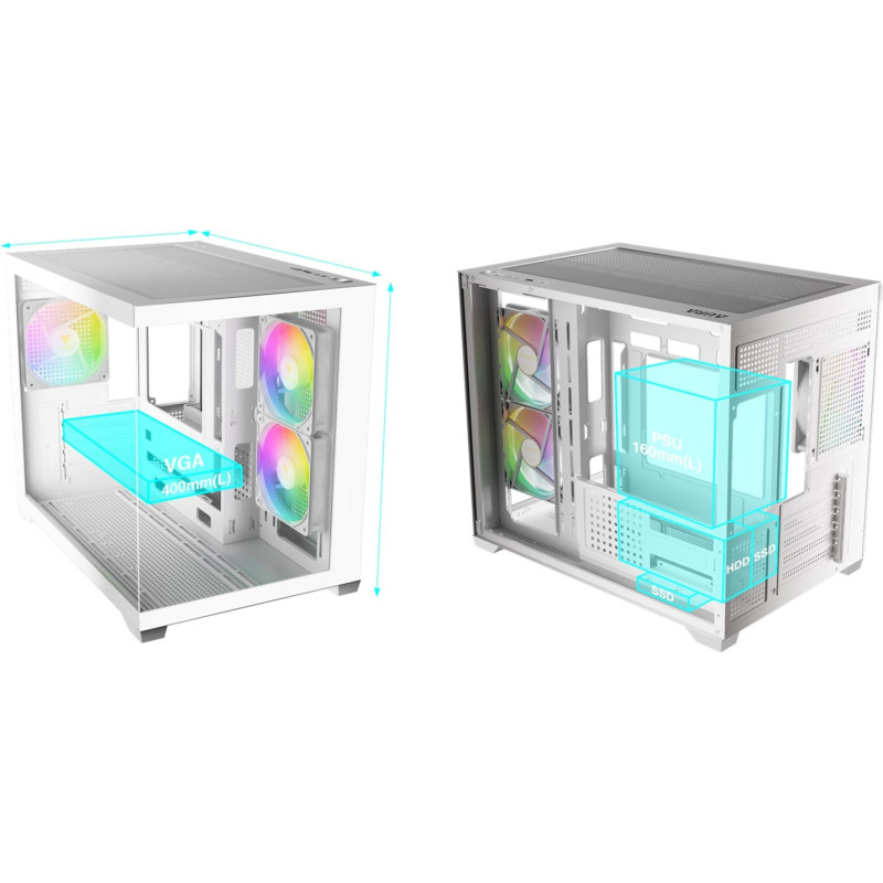 Корпус Gamdias AURA GC10M V2 WH ARGB (4711514503166)