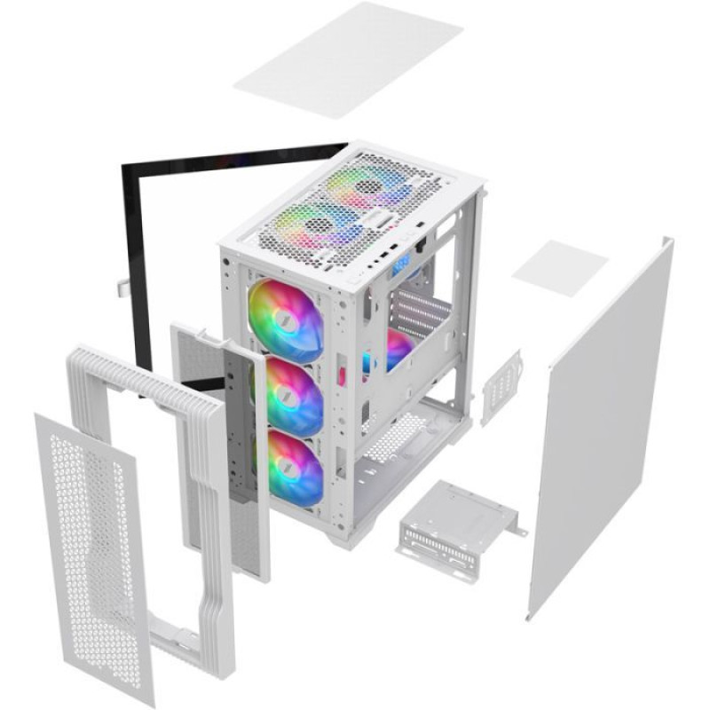 Корпус 1stPlayer T3-WH-4F1-W White