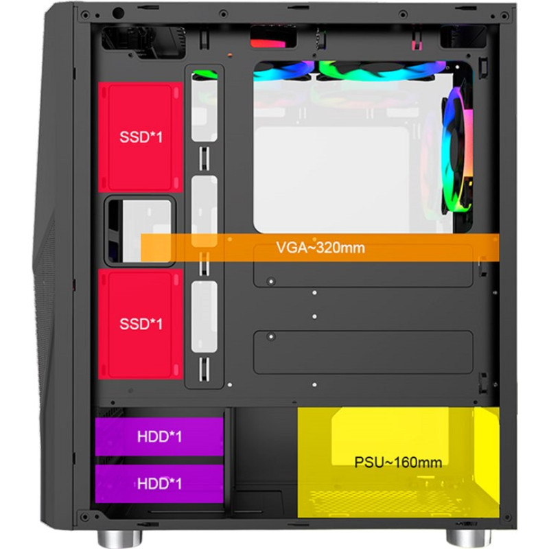 Корпус Montech Fighter 500 Black з вікном (FIGHTER 500 B)