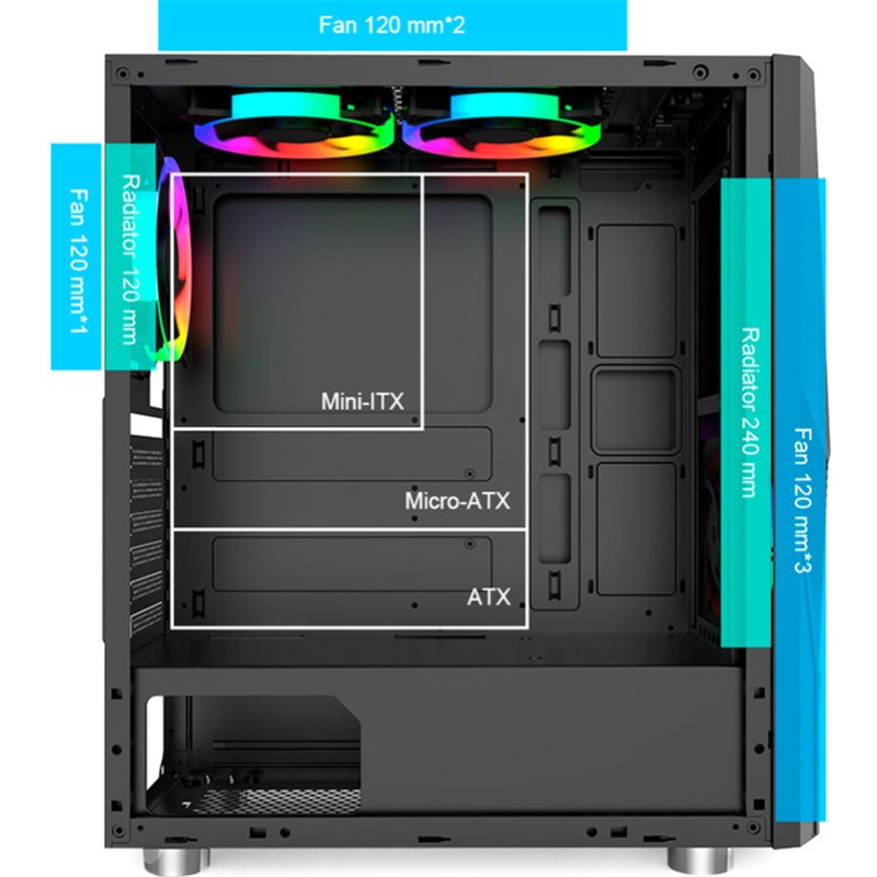 Корпус Montech Fighter 500 Black з вікном (FIGHTER 500 B)