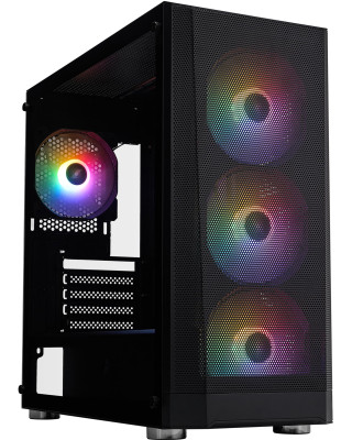 Корпус 1stPlayer FD5-M-BK-4F1 Black