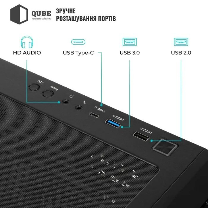 Корпус QUBE KAPER ARGB Black (KAPER_FMNU3)