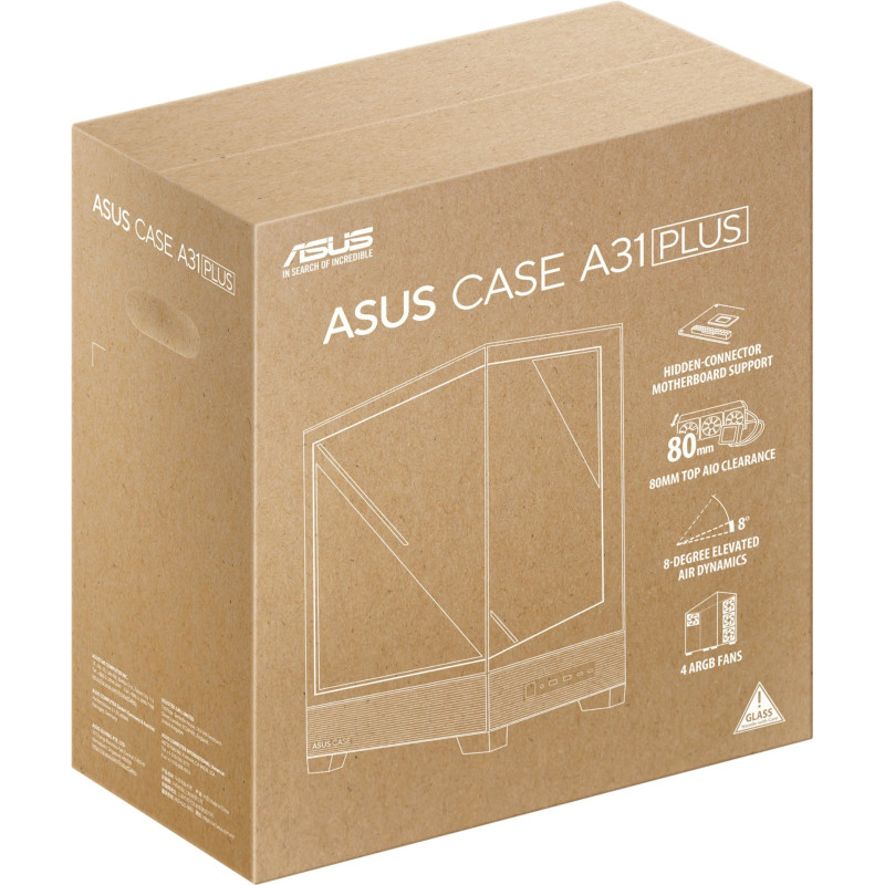 Корпус Asus A31 Plus White Tempered Glass (90DC00R3-B19000)