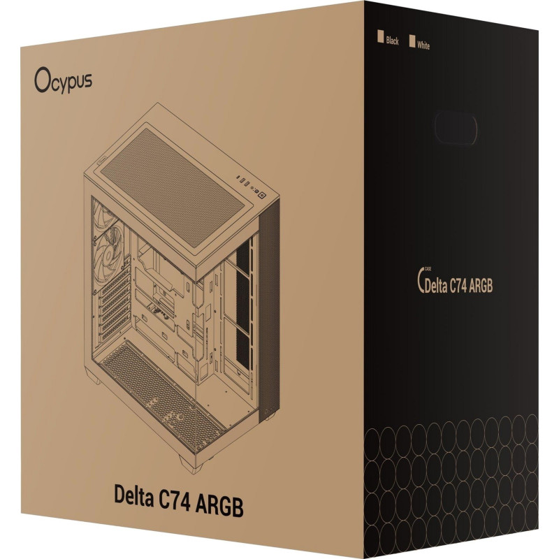 Корпус OCYPUS DELTA C74 ARGB WH (DELTA-C74-WHD200XX-GL) 