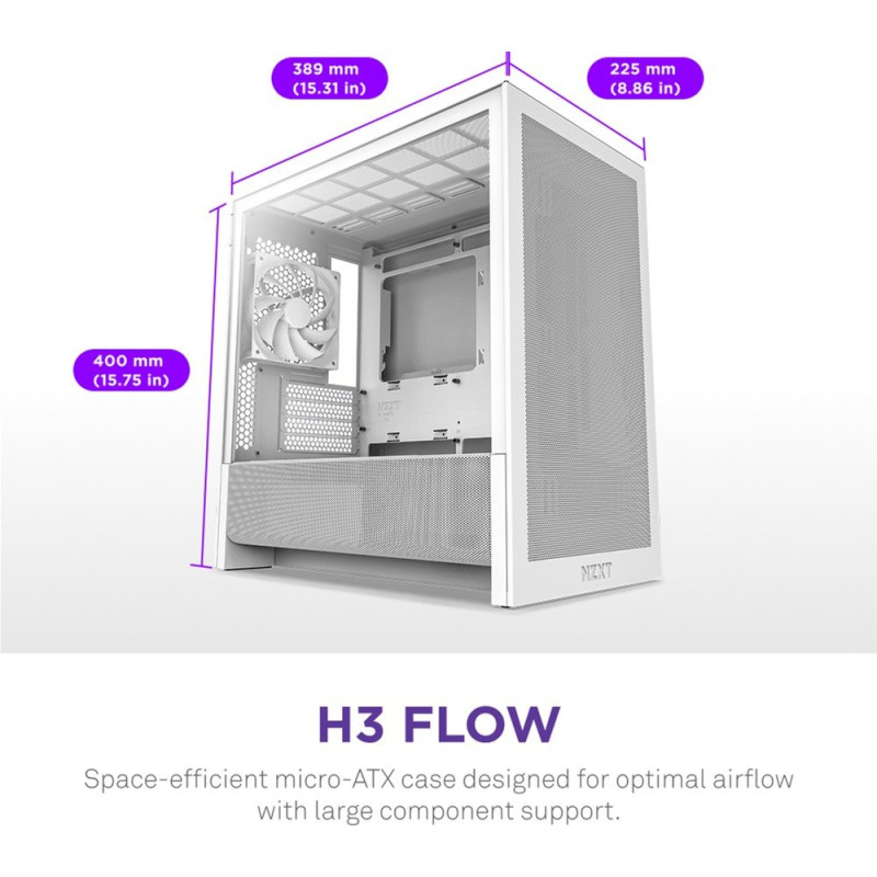 Корпус NZXT H3 Flow White (CC-H31FW-01)