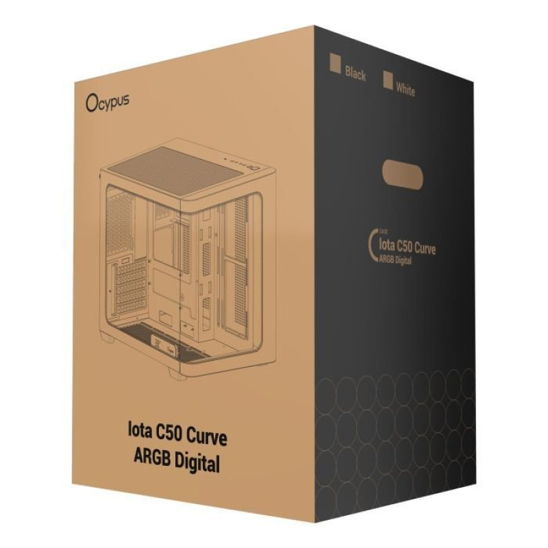 Корпус OCYPUS IOTA C50 BK CURVE ARGB DIGITAL (IOTA-C50-BKD300CD-GL)