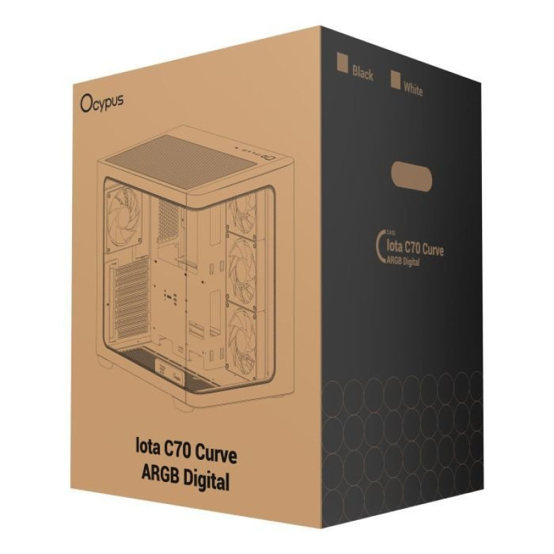 Корпус OCYPUS IOTA C70 WH CURVE ARGB DIGITAL (IOTA-C70-WHD400CD-GL)