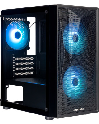 Корпус Prologix E102 Tempered Glass&Mesh Black