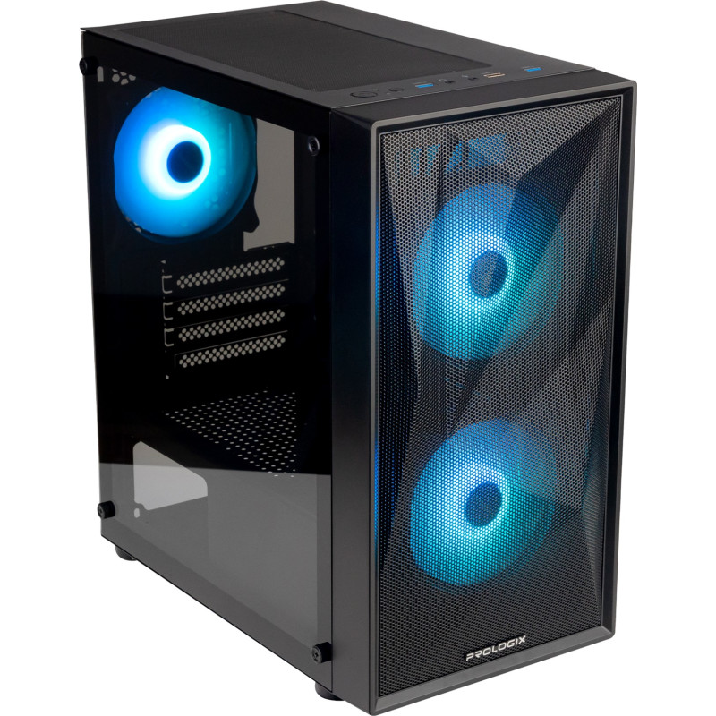Корпус Prologix E102 Tempered Glass&Mesh Black