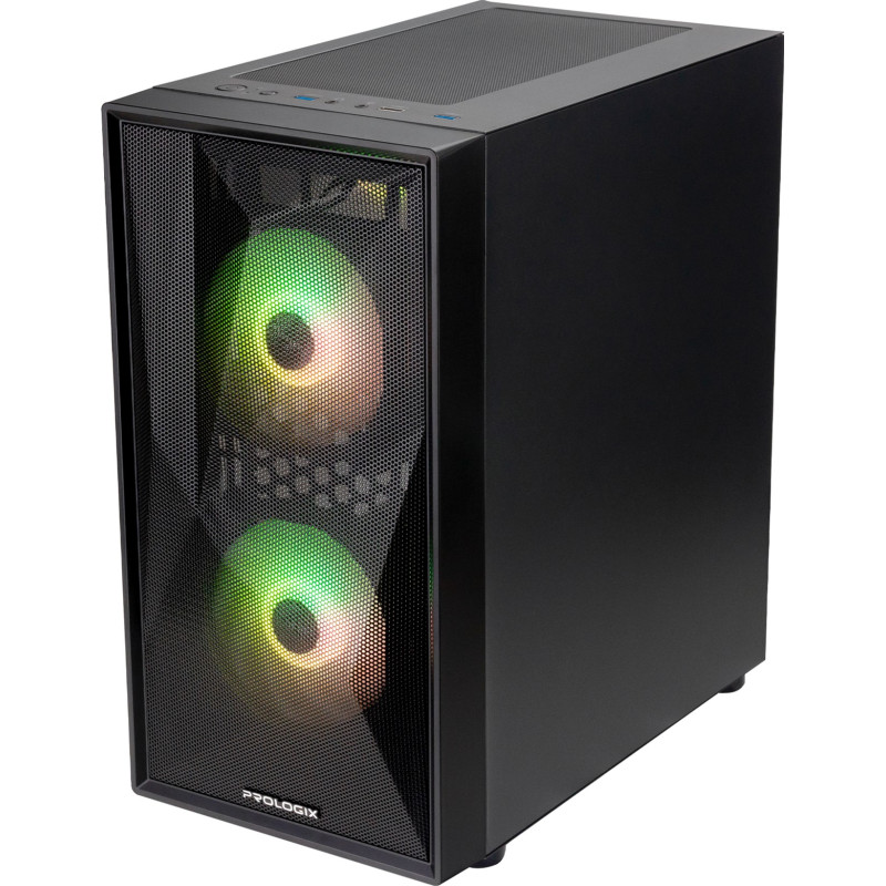 Корпус Prologix E102 Tempered Glass&Mesh Black
