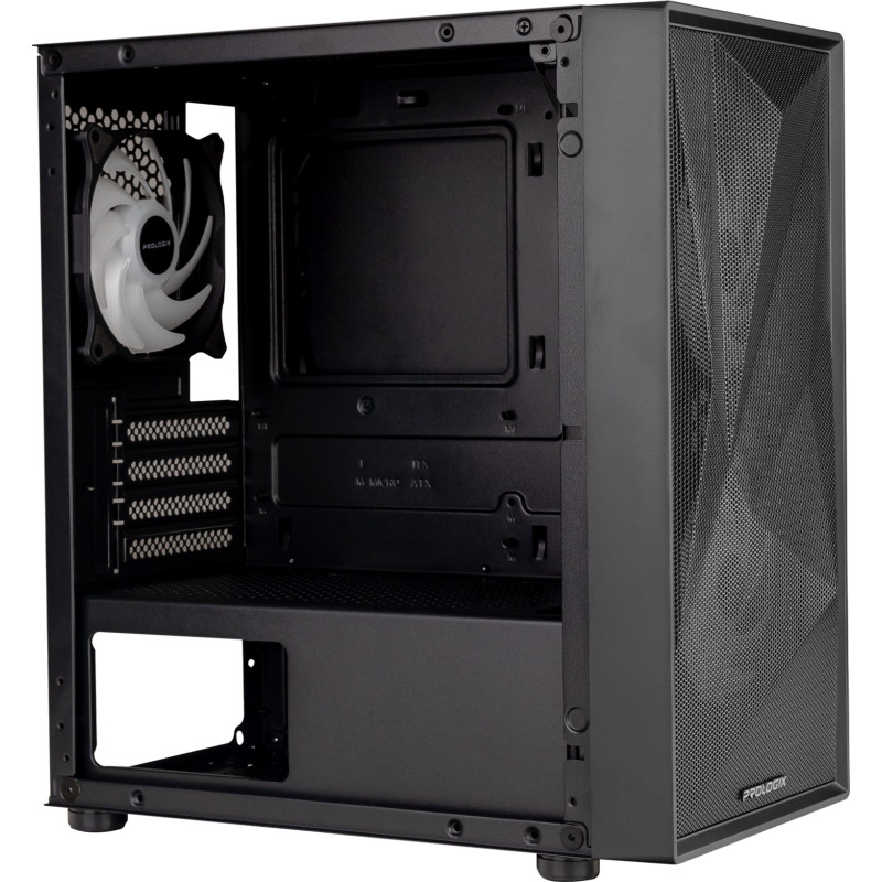 Корпус Prologix E102 Tempered Glass&Mesh Black