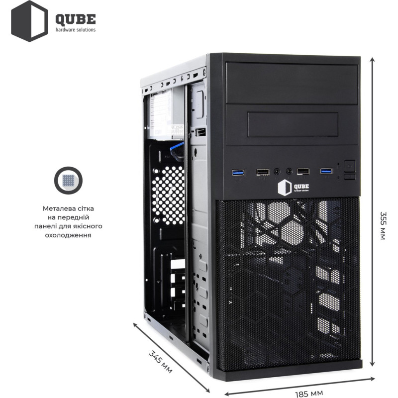 Корпус QUBE QB07M 400W Black (QB07M_MN4U3)