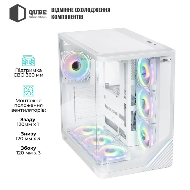 Корпус QUBE MIRAGE 7ARGB BTF White (MIRAGE_GWNU3)