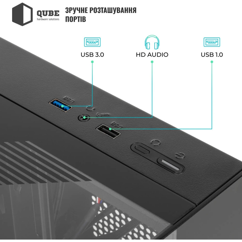 Корпус QUBE AQUARIUM ARGB Black (AQUARIUM_GBNU3)