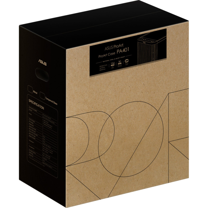 Корпус ASUS PA401 PROART WOOD METAL PWM BLACK (90DC00M0-B39010)