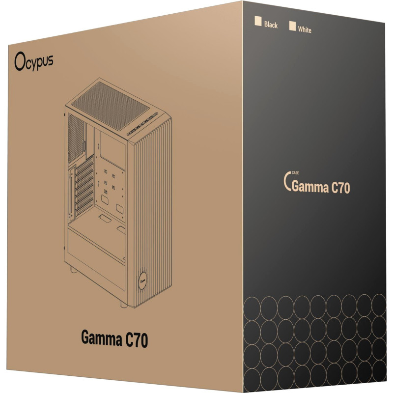 Корпус OCYPUS GAMMA C70 BK (GAMMA-C70-BKG000XX-GL)