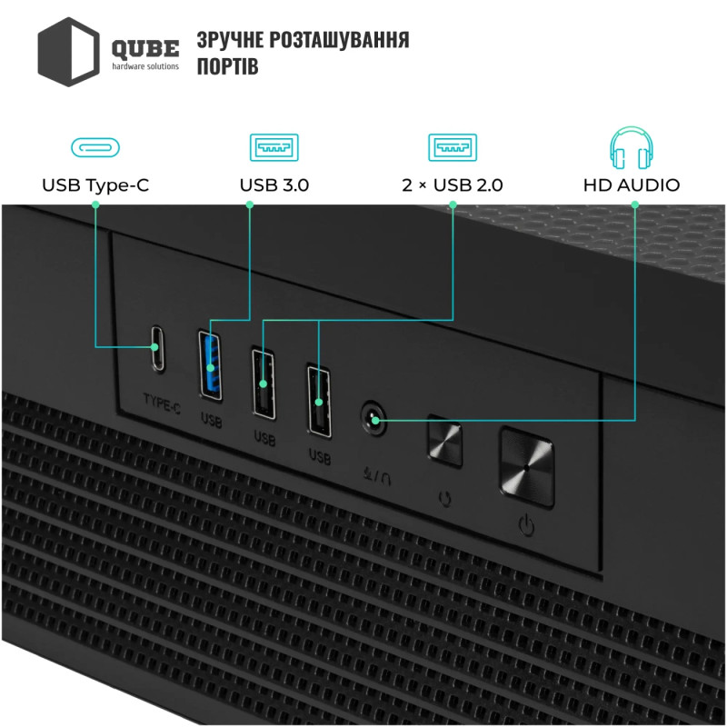 Корпус QUBE FORT ARGB Black (FORT_GBNU3)