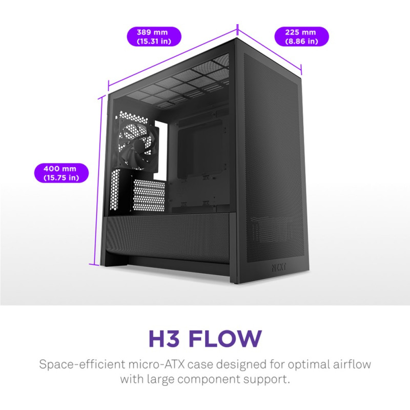 Корпус NZXT H3 Flow All Black (CC-H31FB-01)