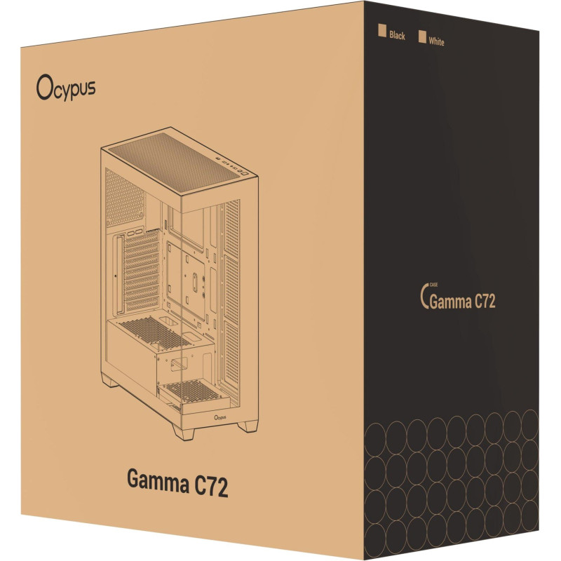 Корпус OCYPUS GAMMA C72 BK (GAMMA-C72-BKD000XX-GL)