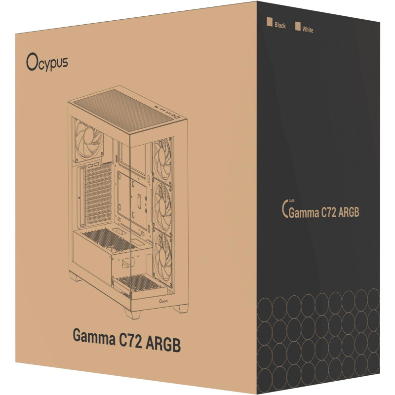 Корпус OCYPUS GAMMA C72 BK ARGB (GAMMA-C72-BKD400XX-GL)