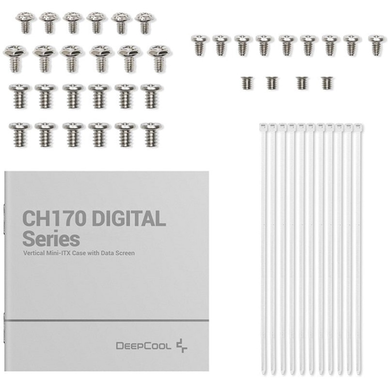 Корпус DeepCool CH170 Digital White (R-CH170-WHNPI0D-G-1)